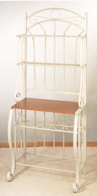 Old Dutch International Bakers Rack with Wine Rack