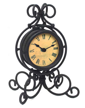 Infinity Instruments Black Wrought Iron Desktop and Tabletop Clock - Fast FREE FedEx... by Infinity Instruments