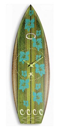 Infinity Instruments Green Surfboard Desktop and Tabletop Clock