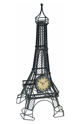 Infinity Instruments Metal Wire Eiffel Tower Desktop and Tabletop Clock - Fast FREE FedEx... by Infinity Instruments