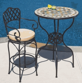 Alfresco Home 30 inch Basketweave Round Bar Table Base