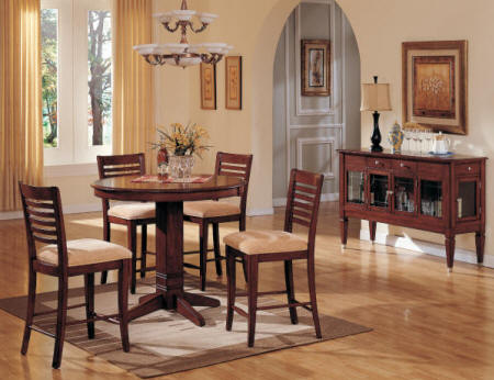 Cramco SHERWOOD collection Round Warm Cherry Counter Pedestal Table Base