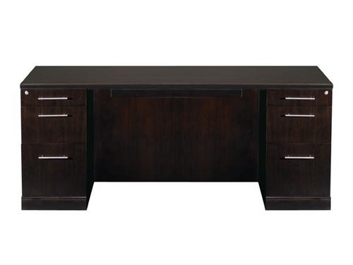 Mayline Group Sorrento 72 Inch Double Pedestal Bow Front Desk