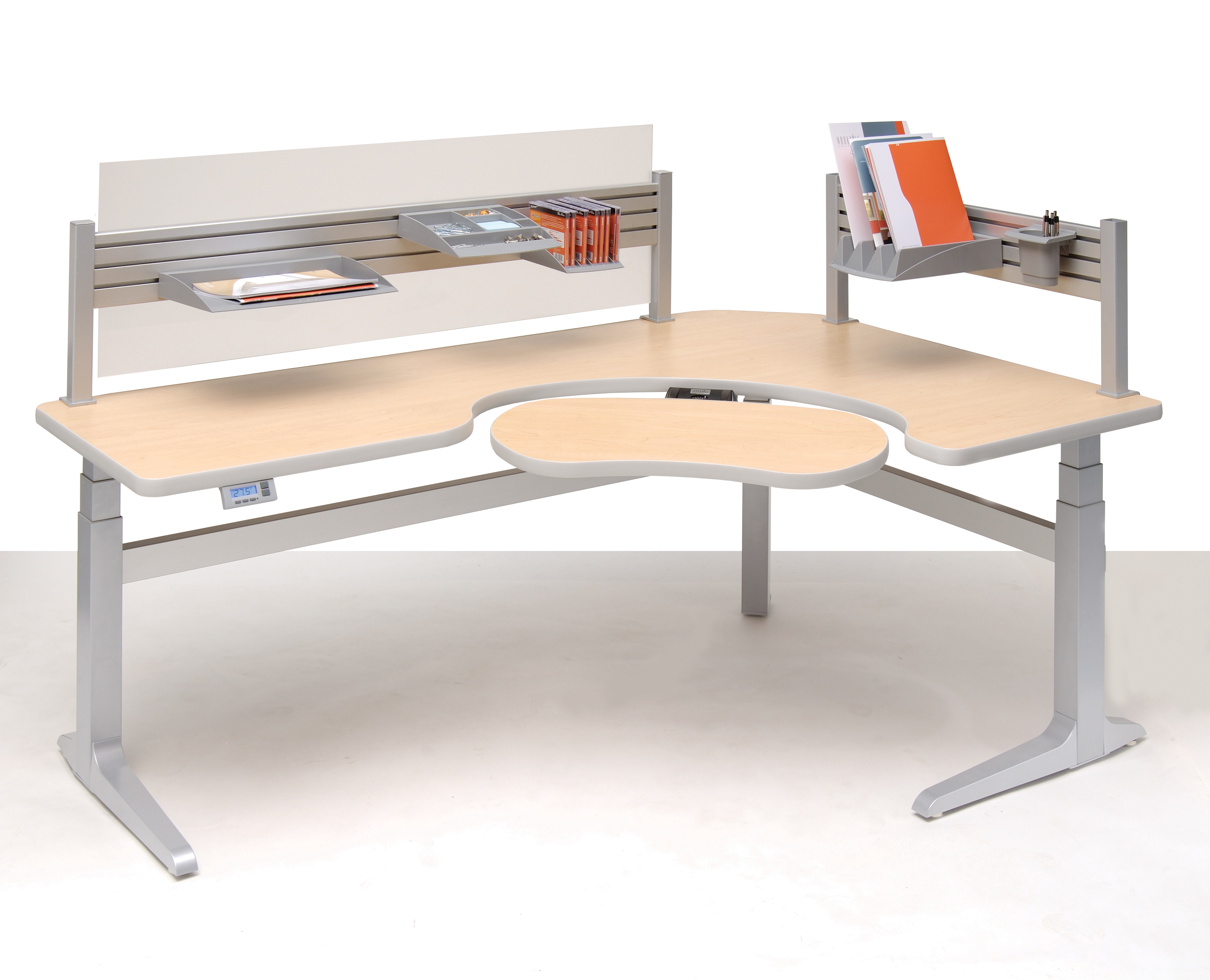Workrite Sierra Crank Offset Corner Left and Keyboard Cutout Workcenter Desk