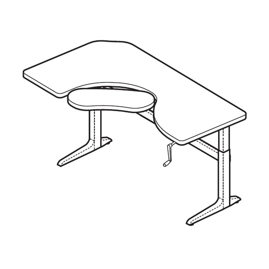 Workrite Sierra Crank Offset Corner Right 2-Legs and Keyboard Cutout Workcenter Desk