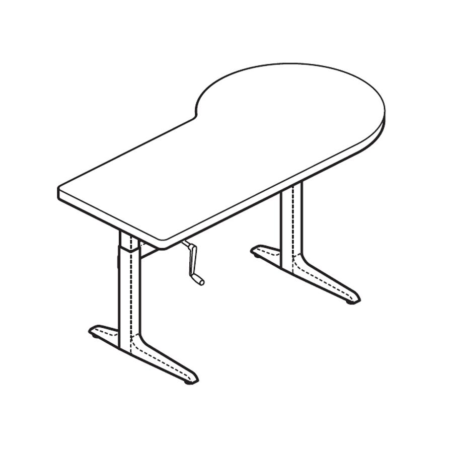 Workrite Sierra Crank P Peninsula Right Workcenter Desk