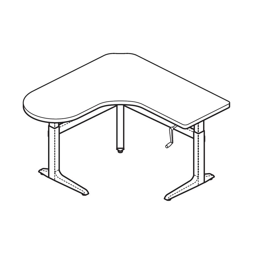 Workrite Sierra Crank Peninsula Workcenter Left Desk