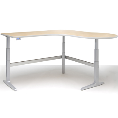 Workrite Sierra Electric P Peninsula Workcenter Right and Dual Depth Desk