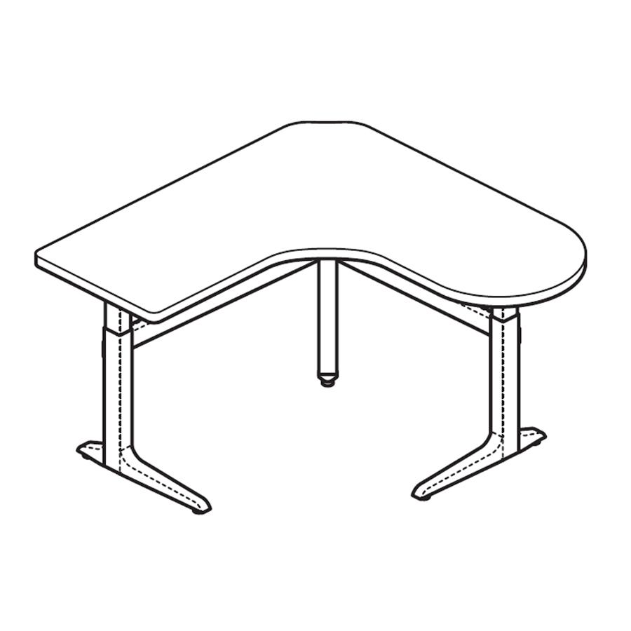 Workrite Sierra Electric Peninsula Workcenter Right Desk