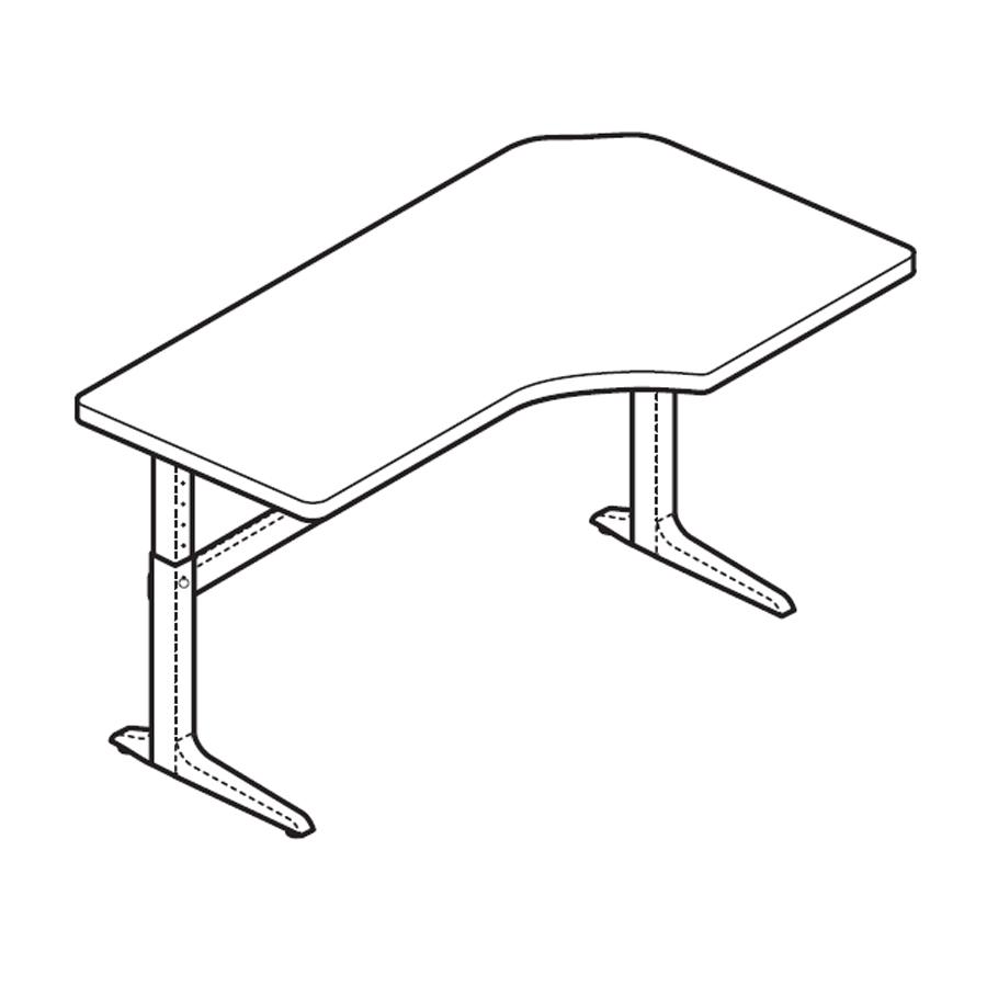 Workrite Sierra Pin Offset Corner Left 2-Legs Workcenter Desk