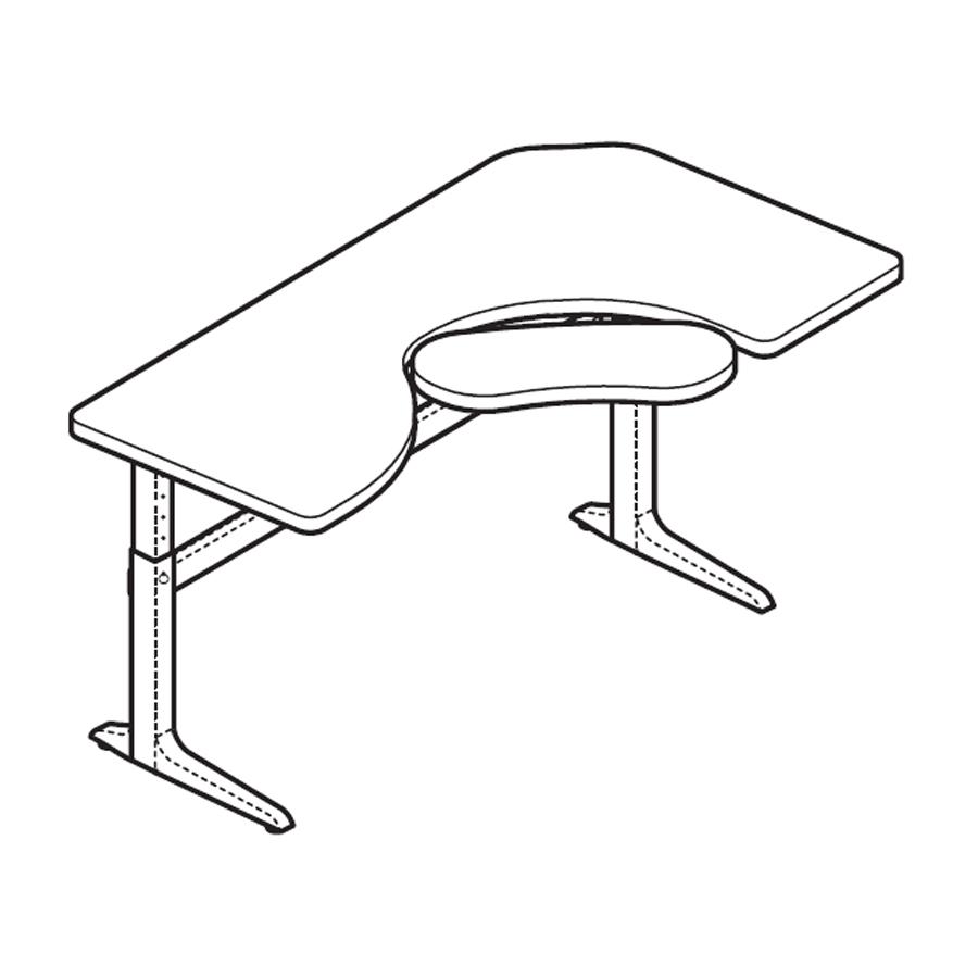 Workrite Sierra Pin Offset Corner Left 2-Legs and Keyboard Cutout Workcenter Desk