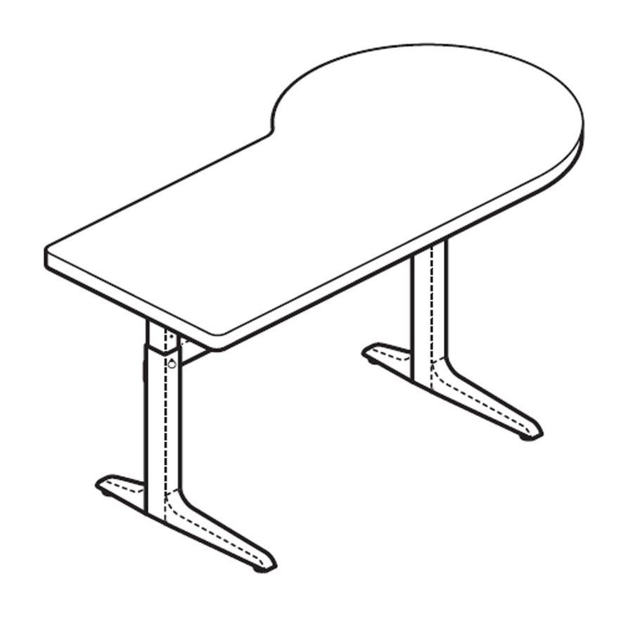 Workrite Sierra Pin P Peninsula Right Workcenter Desk