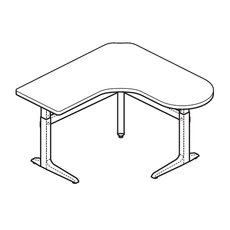 Workrite Sierra Pin Peninsula Workcenter Right and Dual Depth Desk