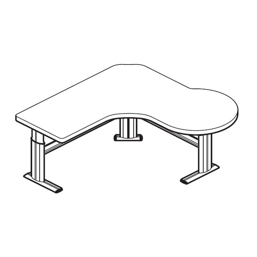 Workrite Sonoma Basic P Peninsula Workcenter Right Desk