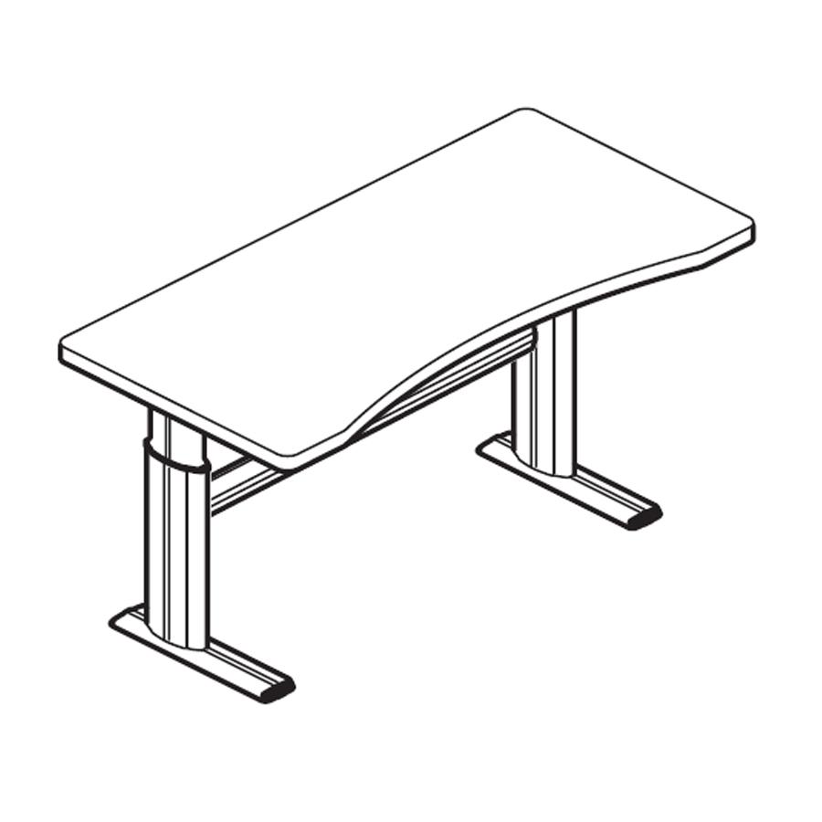 Workrite Sonoma Basic Rectangular Concave Front Workcenter Desk