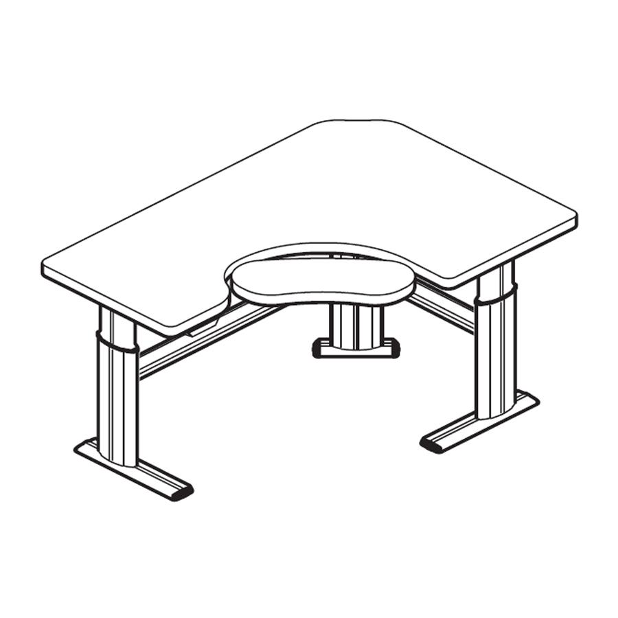 Workrite Sonoma Premium Offset Corner Left and Keyboard Cutout Workcenter Desk