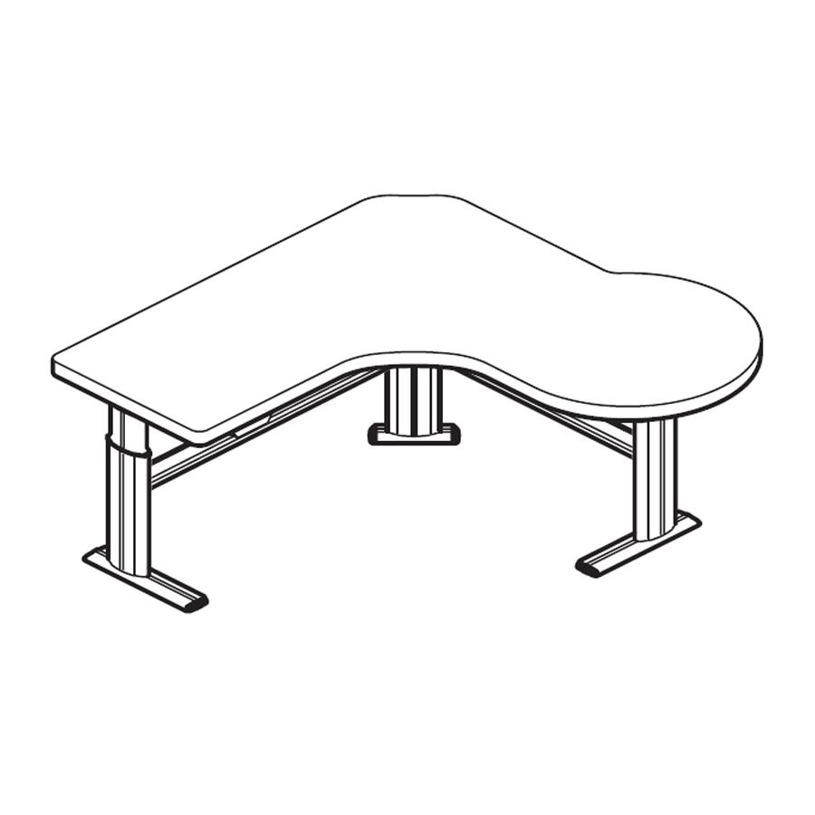 Workrite Sonoma Premium P Peninsula Workcenter Left and Dual Depth Desk