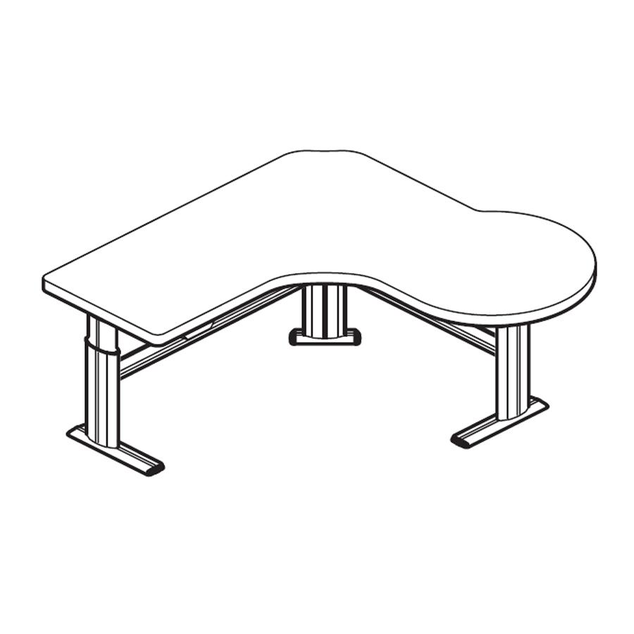 Workrite Sonoma Premium P Peninsula Workcenter Right Desk