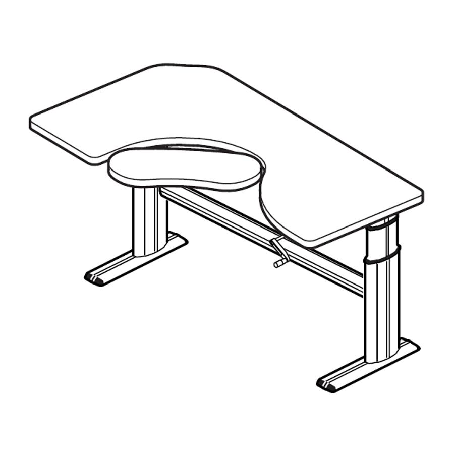 Workrite Sonoma Value Offset Corner Right 2 Legs and Keyboard Cutout Workcenter Desk