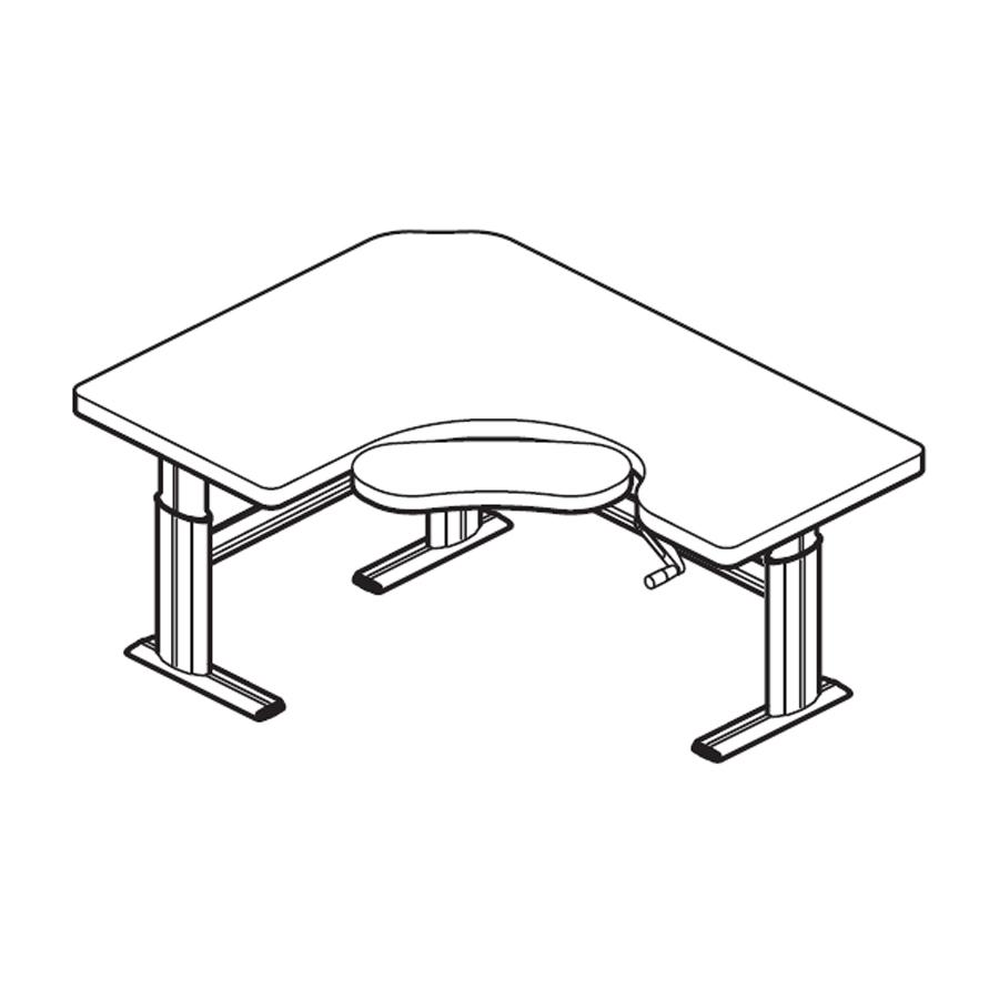 Workrite Sonoma Value Offset Corner Right and Keyboard Cutout Workcenter Desk