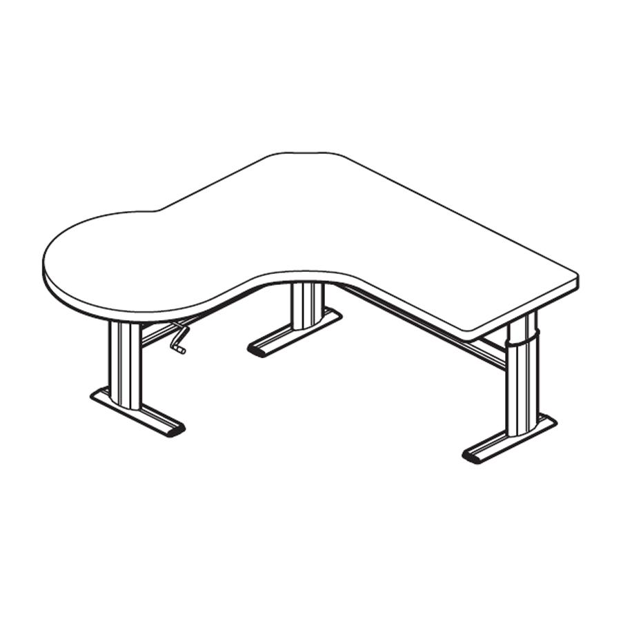 Workrite Sonoma Value P Peninsula Workcenter Left and Dual Depth Desk
