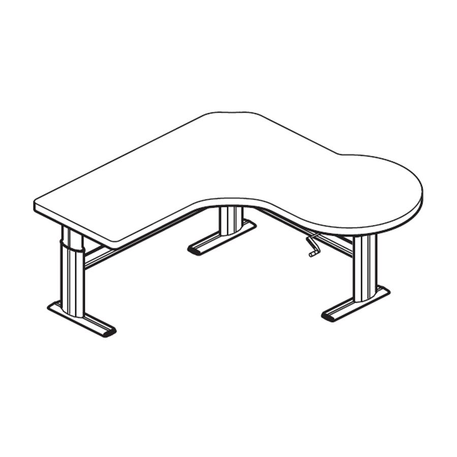 Workrite Sonoma Value P Peninsula Workcenter Right and Dual Depth Desk