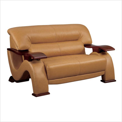 Global Furniture Sherman Latte Leather Loveseat