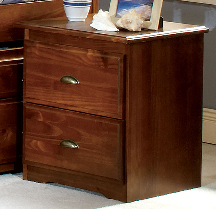 Bernards Furniture Cherry with Antique Brass Hardware Nightstand Best Price