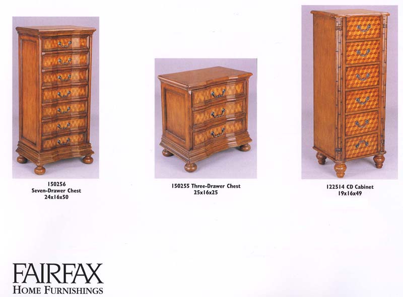 Fairfax Home Furnishings Three Drawer Chestnut Nightstand