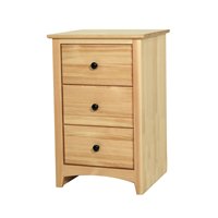 Maco Lifestyles Shaker 19 Inch Solid Pine 3 Drawer Nightstand Best Price