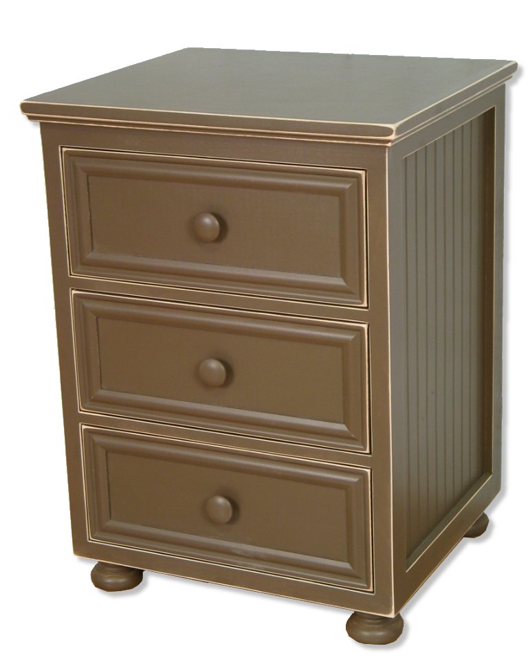 Relics Furniture Beadboard Nightstand with Three Drawers Best Price