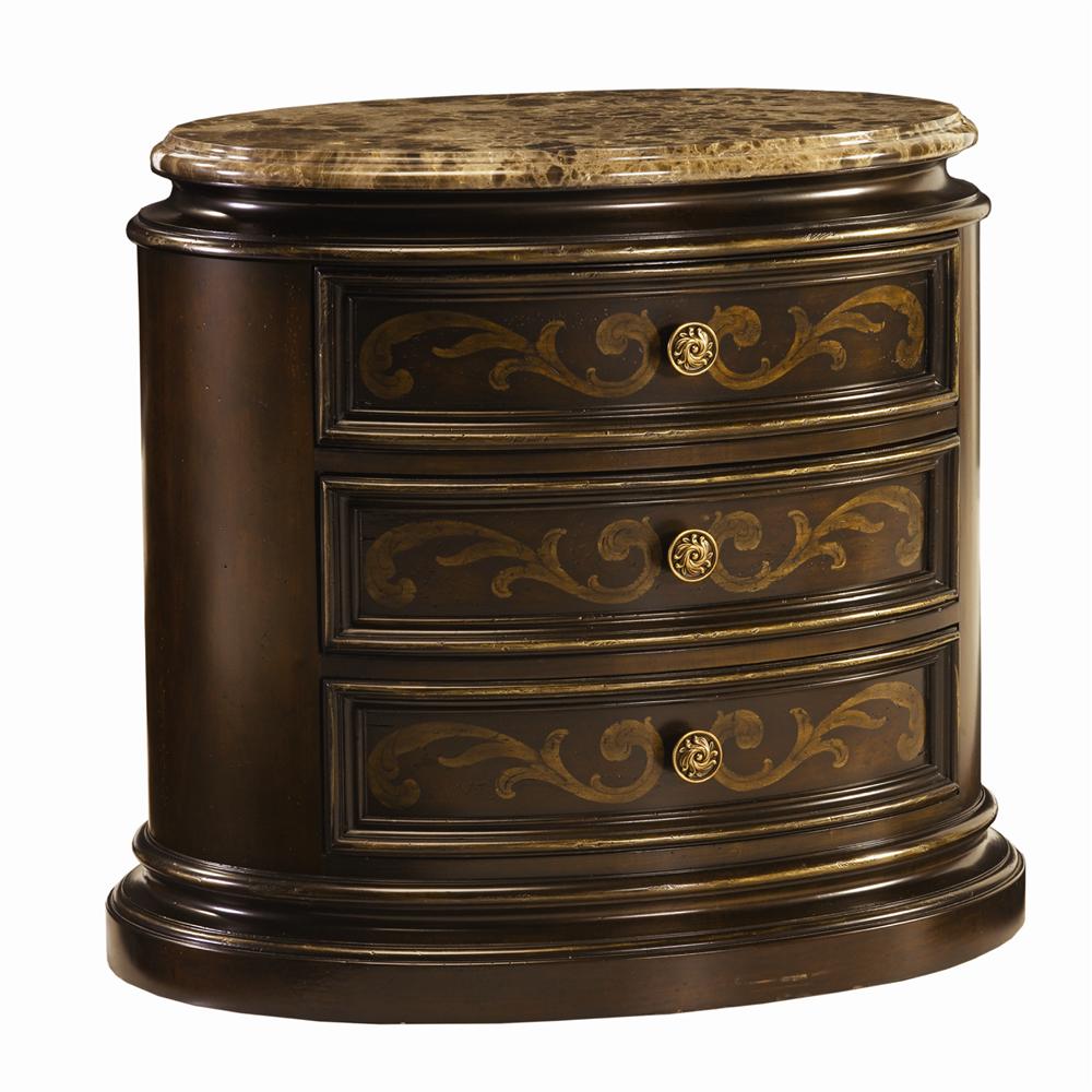 Trump Home Bella Oval Nightstand with Stone Top Best Price