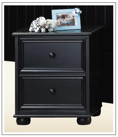 Good Trading 2 Drawer Bead Board Black Nightstand Best Price