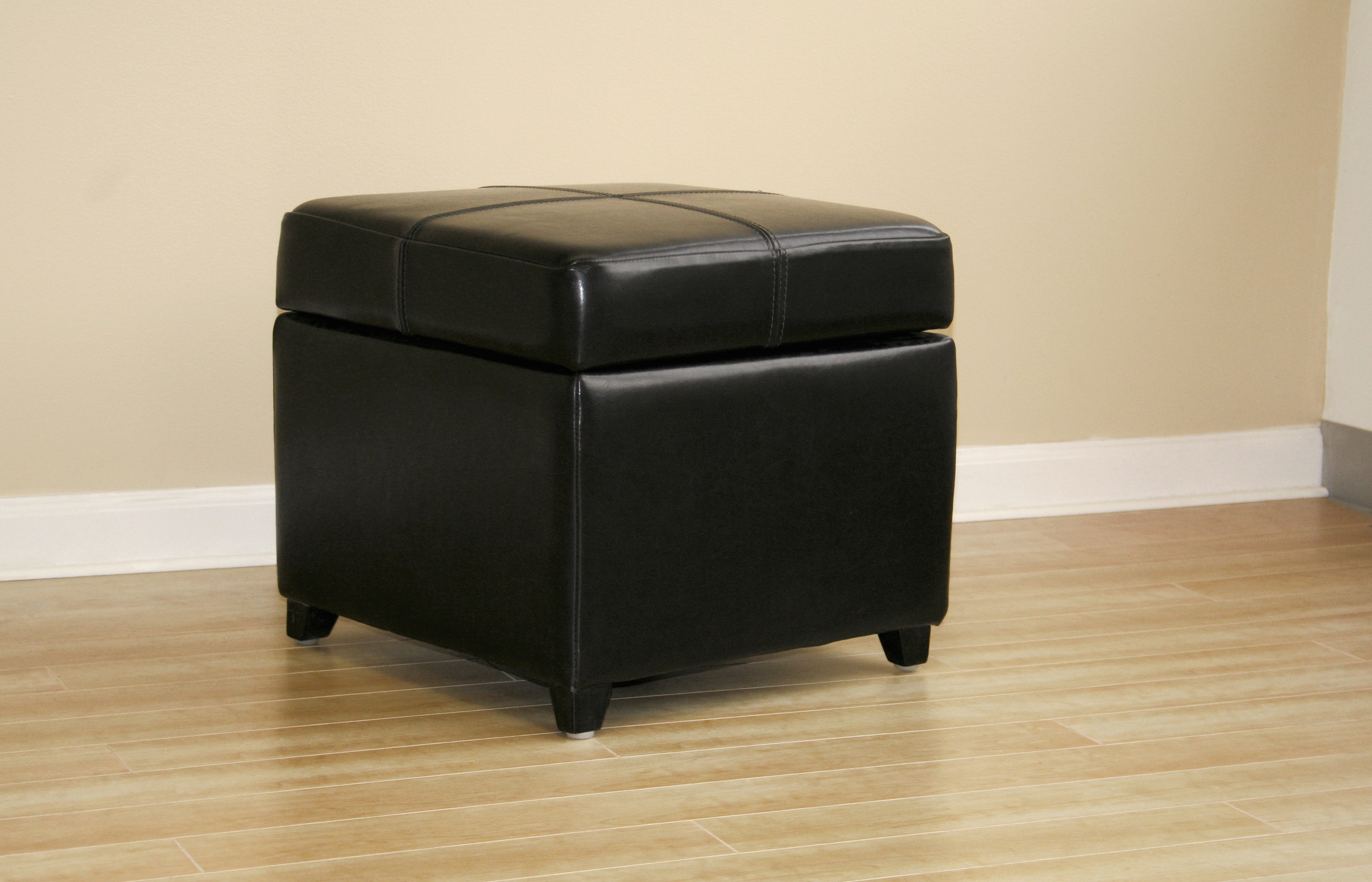 Baxton Studio Baxton Studio Black Leather Ottoman 0380 J023