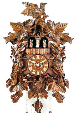 River City 17 inch Seven Leaves and Three Birds with Nest Cuckoo Clock