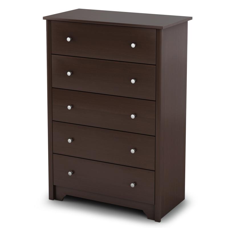 South Shore Vito 5 Drawer Chest in Chocolate