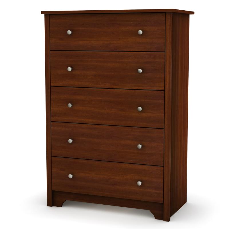 South Shore Vito Five Drawer Chest in Sumptuous Cherry