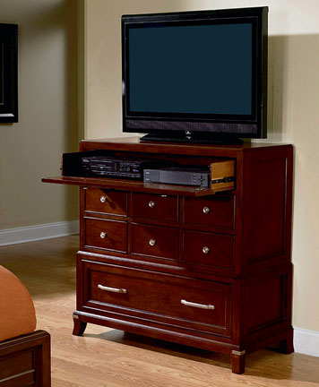 Wynwood Fusion Media Chest in Warm Walnut Finish