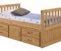 American Woodcrafters 2000-33CBS Captains Bed w/Storage Pedestal Best Price