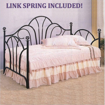 Coaster Company Black Fan High Back Daybed with Filigree Knobs - Link Spring Included! by Coaster Company