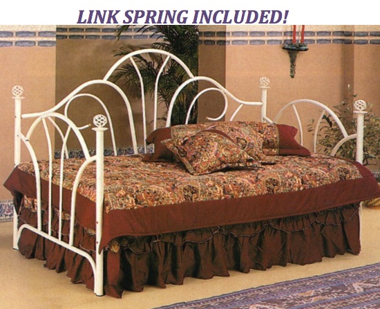 Coaster Company Ivory Fan High Back Daybed with Filigree Knobs - Link Spring Included! by Coaster Company