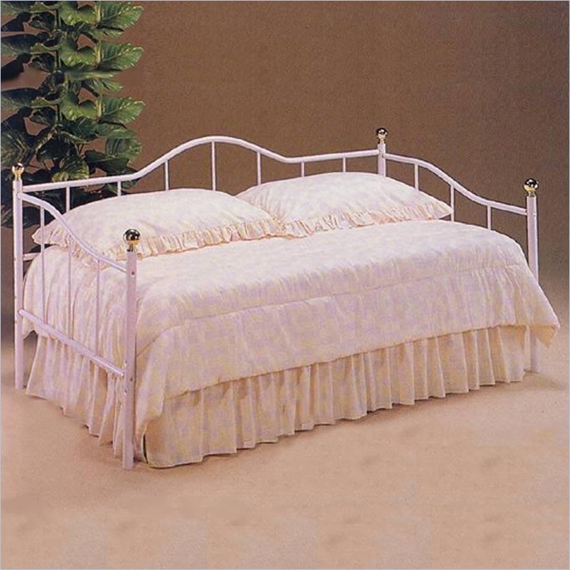 Coaster Company White Camel Back Daybed and Brass Accents - Link Spring Included! by Coaster Company