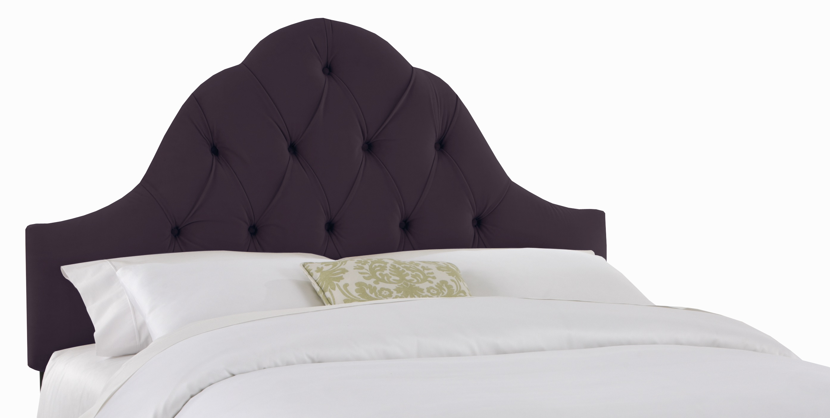 Skyline Furniture Arch Tufted Headboard in Velvet Aubergine Best Price