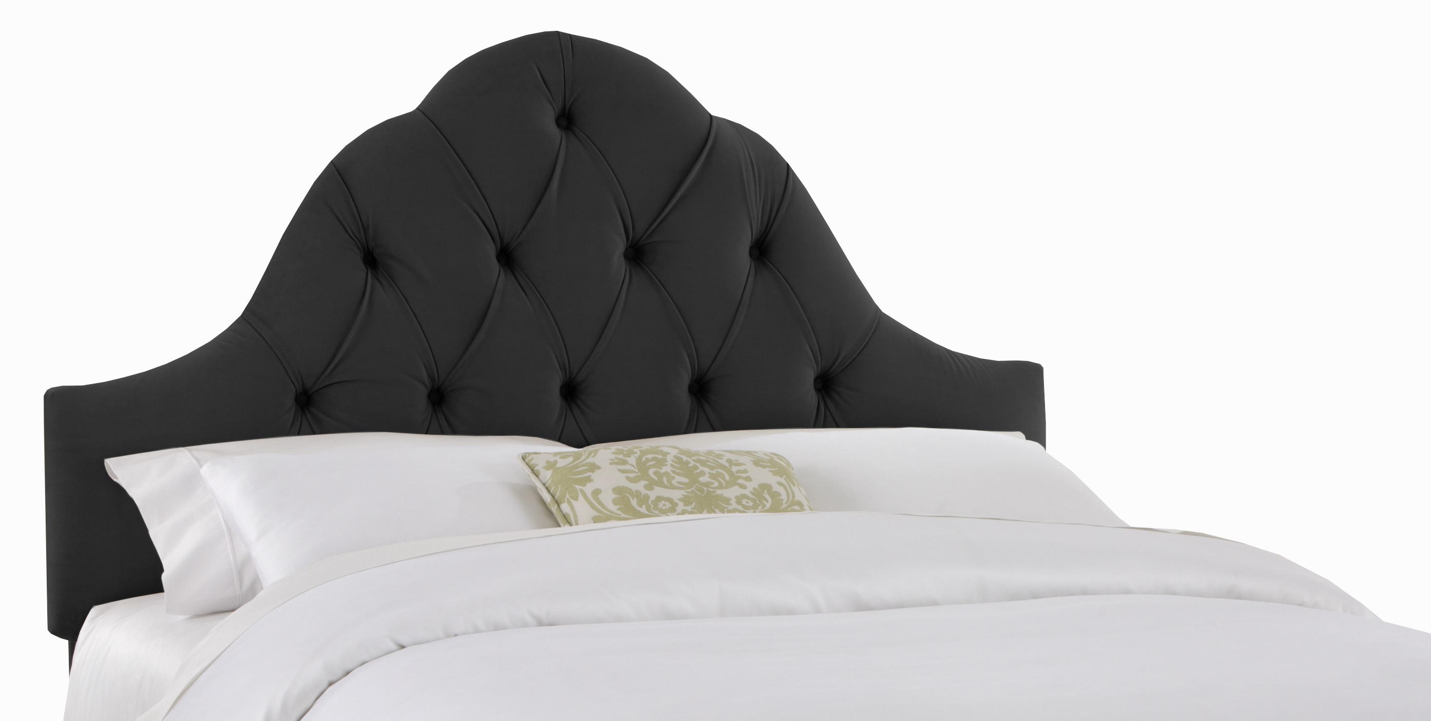 Skyline Furniture Arch Tufted Headboard in Velvet Black Best Price