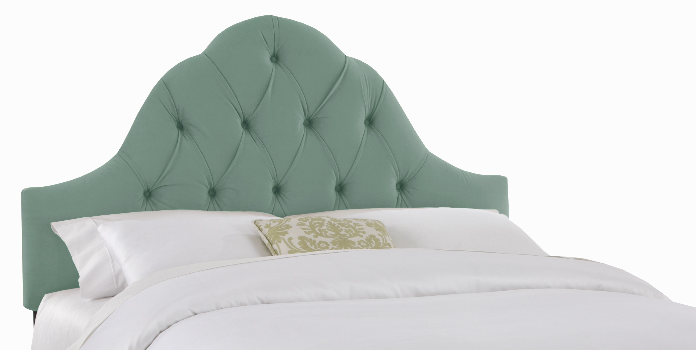 Skyline Furniture Arch Tufted Headboard in Velvet Caribbean Best Price