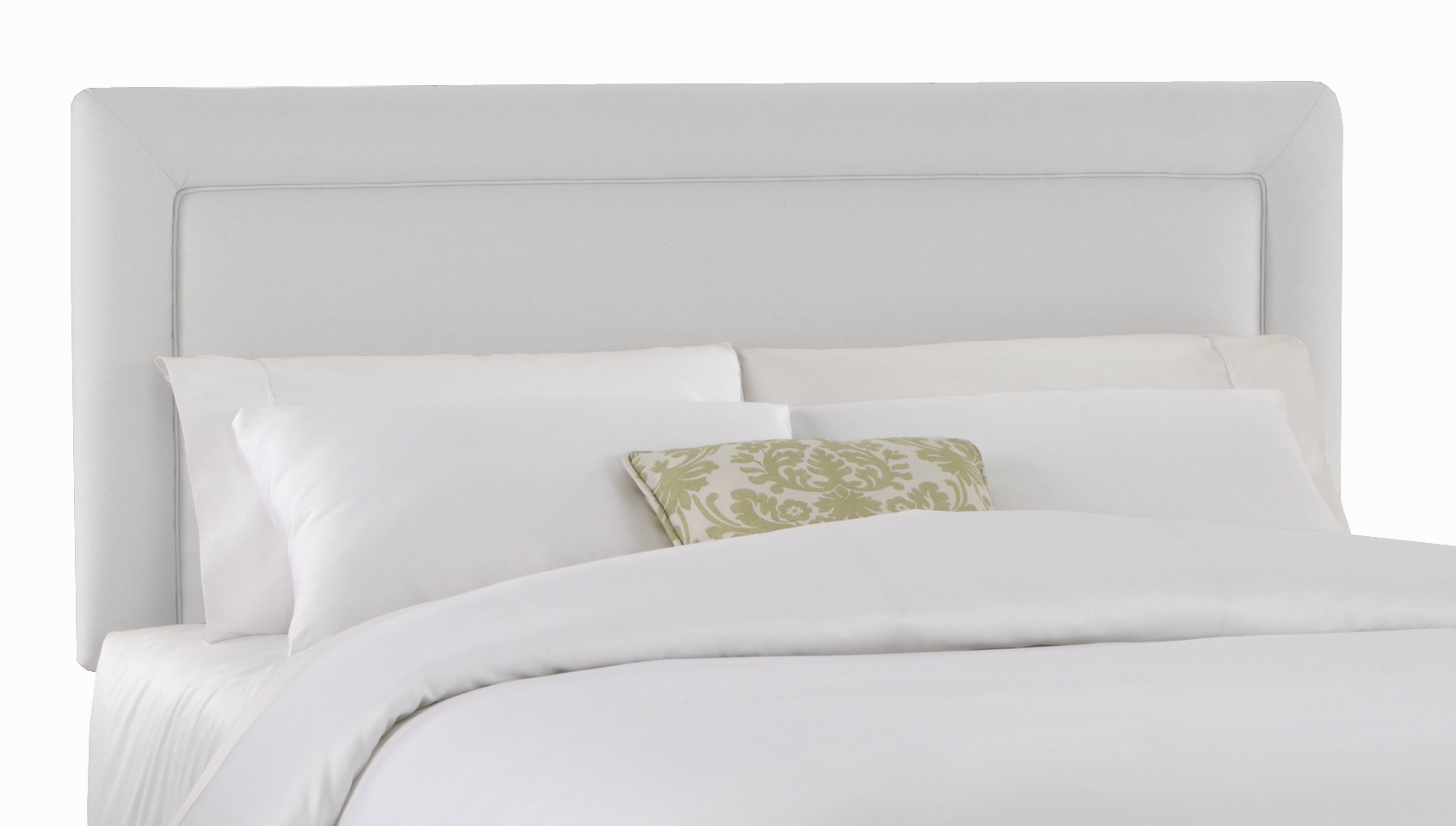 Skyline Furniture Border Headboard in Twill White Best Price