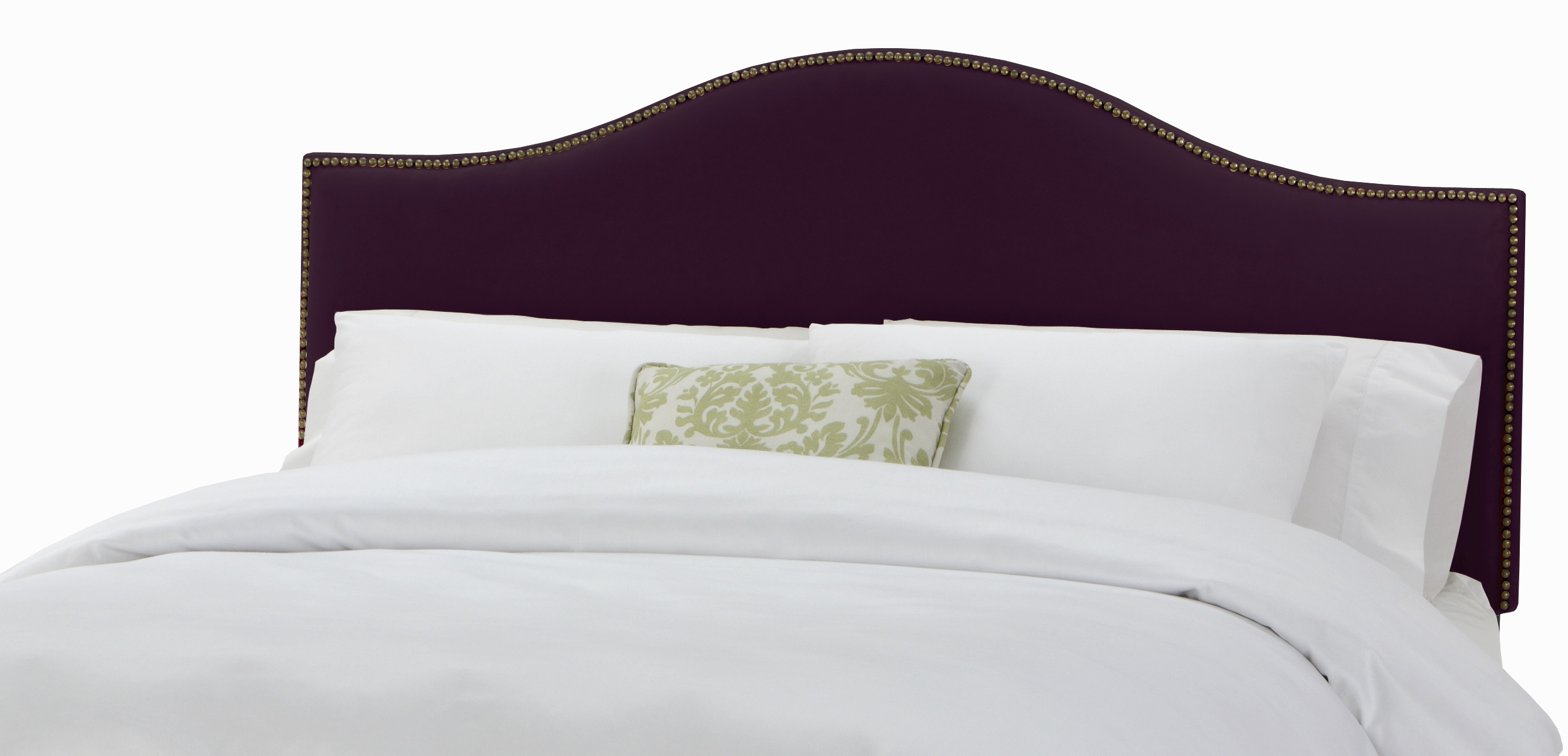 Skyline Furniture Nail Button Headboard in Velvet Aubergine