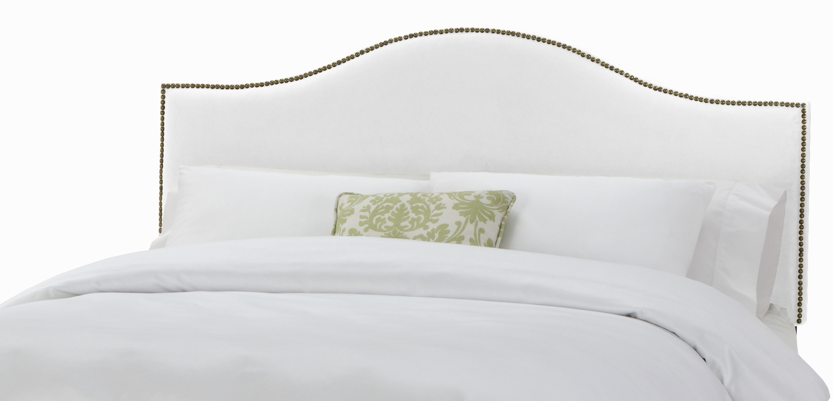 Skyline Furniture Nail Button Headboard in Velvet White