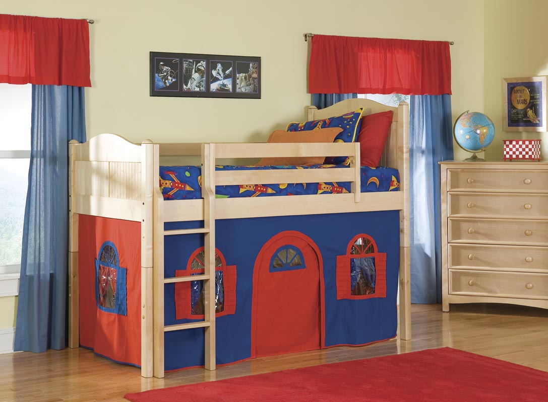 Bolton Furniture Cottage Boys Twin Size Low Loft with Optional Tent Tower and Slide Best Price