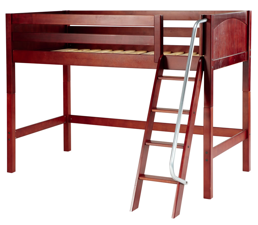 Maxtrix Full Size Mid High Loft Bed w. Angle Ladder Best Price